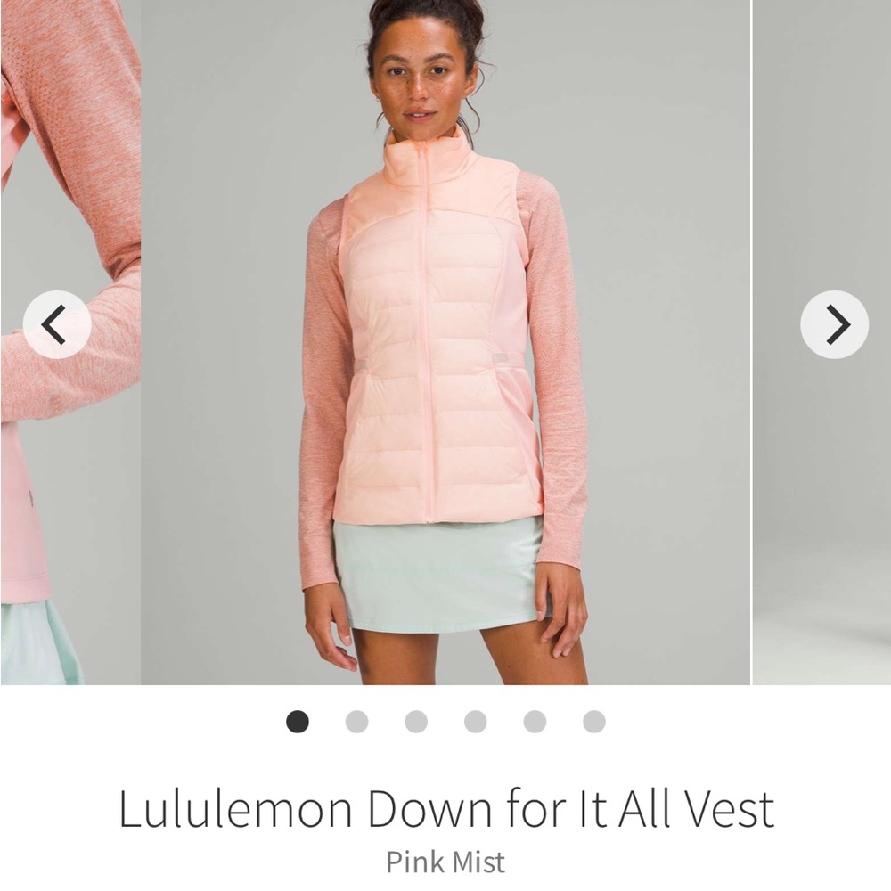 🆕 PINK MIST - NWT lululemon down for it all vest size 6